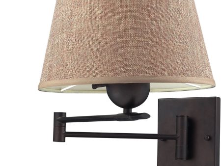 11 W Swingarms 1-Light LED Swingarm Sconce Aged Bronze Tan Shade Online