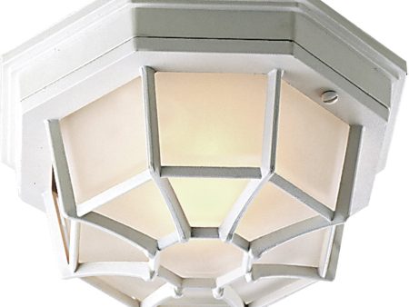 11 W Bulkhead 1-Light Outdoor Flush Mount Matte White For Cheap