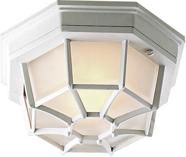 11 W Bulkhead 1-Light Outdoor Flush Mount Matte White For Cheap