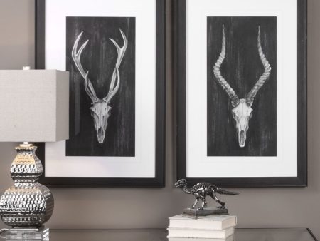 34 H x 22 W Rustic European Mounts Prints Set of 2 Online Sale