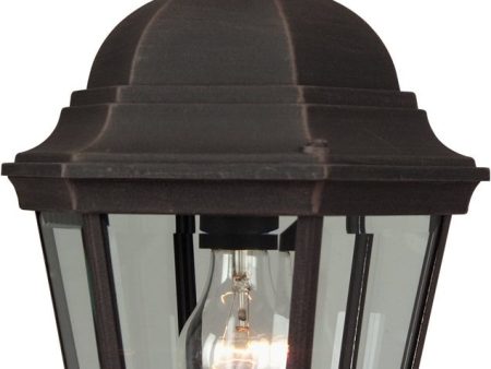 10 W Straight Glass 1-Light Outdoor Pendant Rust For Discount