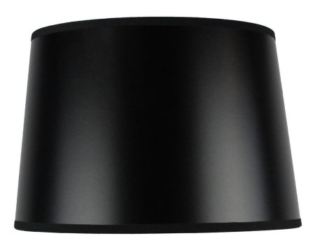 12 W x 8 H SLIP UNO FITTER Hardback Shallow Drum Lamp Shade Black on Sale