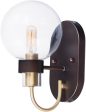 6 W Bauhaus 1-Light Wall Sconce Bronze   Satin Brass Online Hot Sale