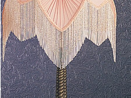 15 H Fabric & Fringe Pink Pontiff Accent Lamp For Sale