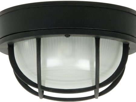 10 W Bulkhead 1-Light Outdoor Flush Mount Matte Black For Sale