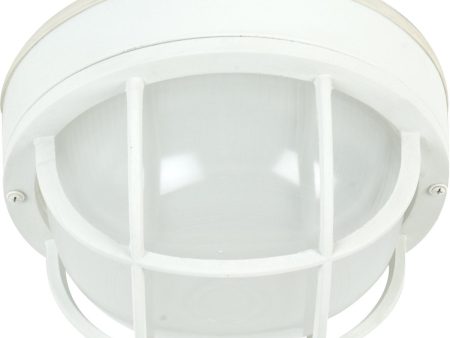 10 W Bulkhead 1-Light Outdoor Flush Mount Matte White Fashion