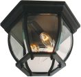 11 W Bent Glass 3-Light Outdoor Flush Mount Matte Black For Cheap