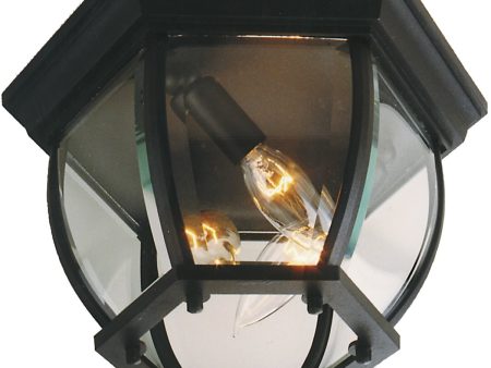 11 W Bent Glass 3-Light Outdoor Flush Mount Matte Black For Cheap