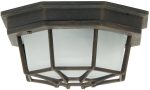 11 W Bulkhead 1-Light Outdoor Flush Mount Rust Hot on Sale