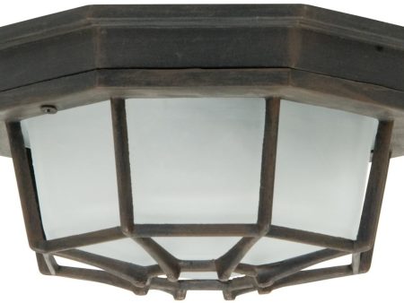 11 W Bulkhead 1-Light Outdoor Flush Mount Rust Hot on Sale