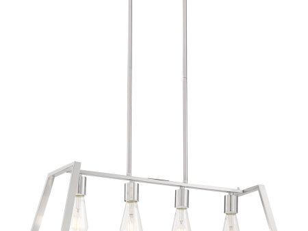 32 W Outrigger 4-Light Island Pendant Brushed Nickel   Nutmeg Wood Cheap