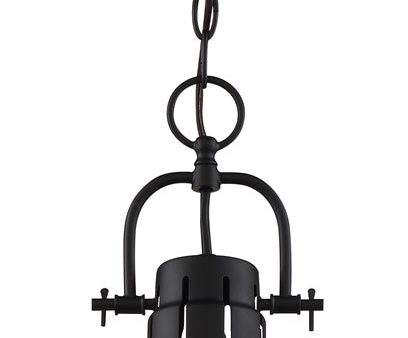 10 W Watson 1-Light Pendant Matte Black   Burnished Brass For Cheap