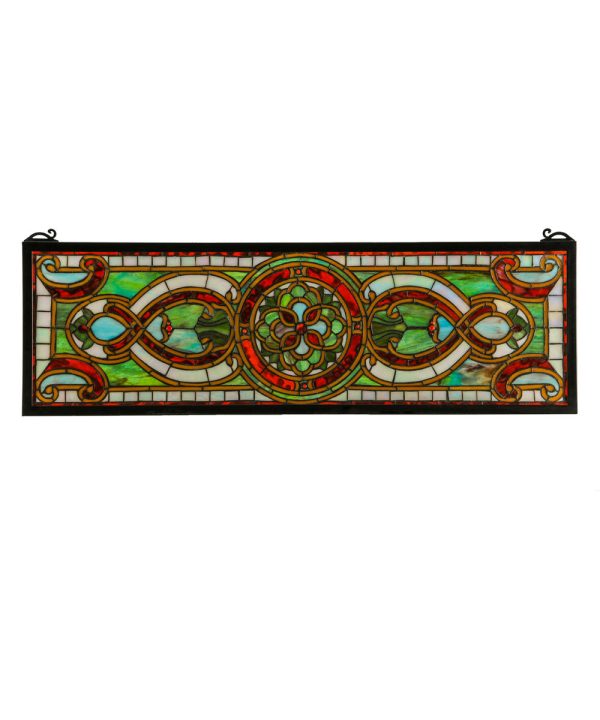 11 H x 35 W Evelyn in Topaz Transom Stained Glass Window Sale