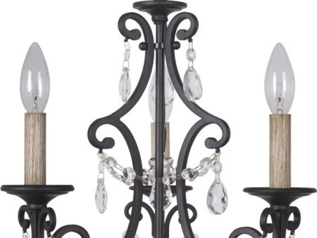 14 W Bentley 3-Light Chandelier Matte Black For Cheap