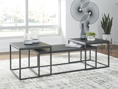 16 H Yarlow Occasional Table Set of 3 Black Discount