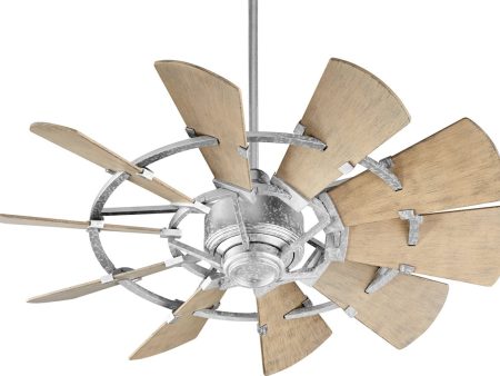 44 W Windmill Indoor Outdoor Patio Ceiling Fan Galvanized Online Sale