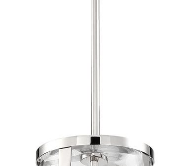 11 W Bruge 1-Light Pendant Polished Nickel   Clear For Sale