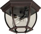 11 W Bent Glass 3-Light Outdoor Flush Mount Rust Online now