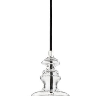 11 W Ballarat 1-Light Pendant Polished Nickel   Clear Online Hot Sale