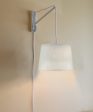 12 W MAST Plug-In Wall Mount Pendant 1 Light White Cord Arm Textured Shallow Drum Shade Sale