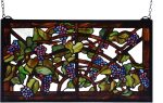 12 H x 22 W Tiffany Grape Arbor Stained Glass Window Online Hot Sale