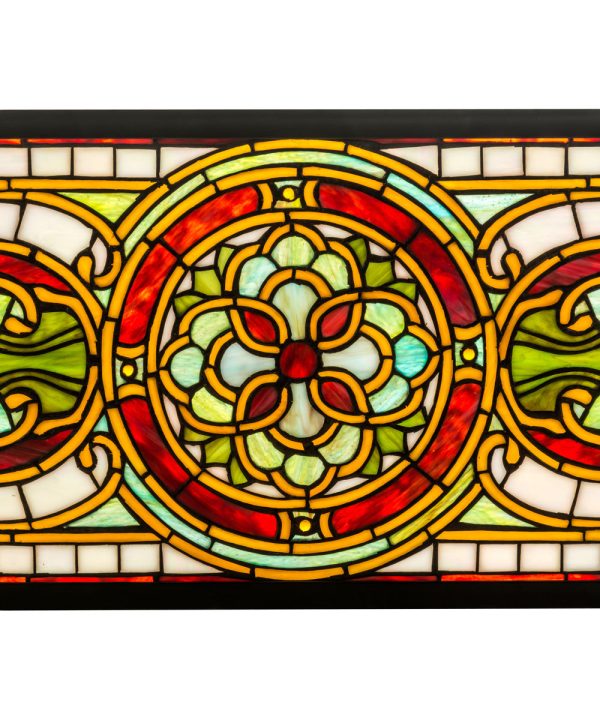 11 H x 35 W Evelyn in Lapis Stained Glass Window on Sale