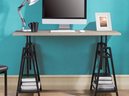 38 H Irene Adjustable Height Desk Gray on Sale