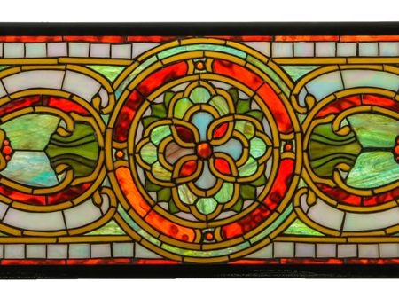 11 H x 35 W Evelyn in Topaz Transom Stained Glass Window Sale