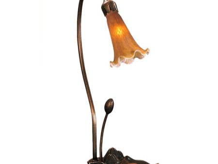 16 H Amber Pond Lily Accent Lamp Online Sale