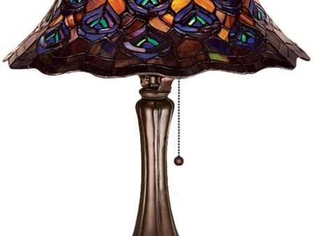 16 H Tiffany Peacock Feather Accent Lamp Sale