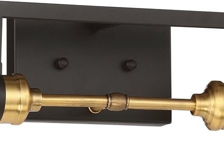 12 W Intention 2-Light Vanity & Wall Warm Brass   Black Hot on Sale