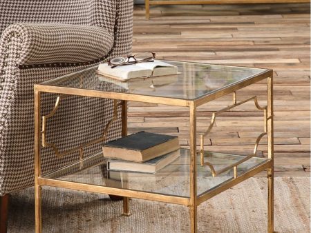 19 H Genell Gold Cube Table Discount