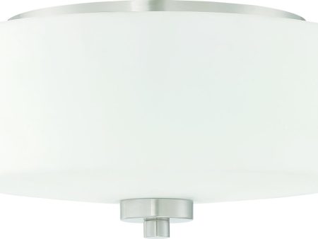 12 W Clarendon 2-Light Flush Mount Light Brushed Polished Nickel Sale