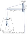 12 W MAST Plug-In Wall Mount Pendant 1 Light White Cord Arm Textured Shallow Drum Shade Sale