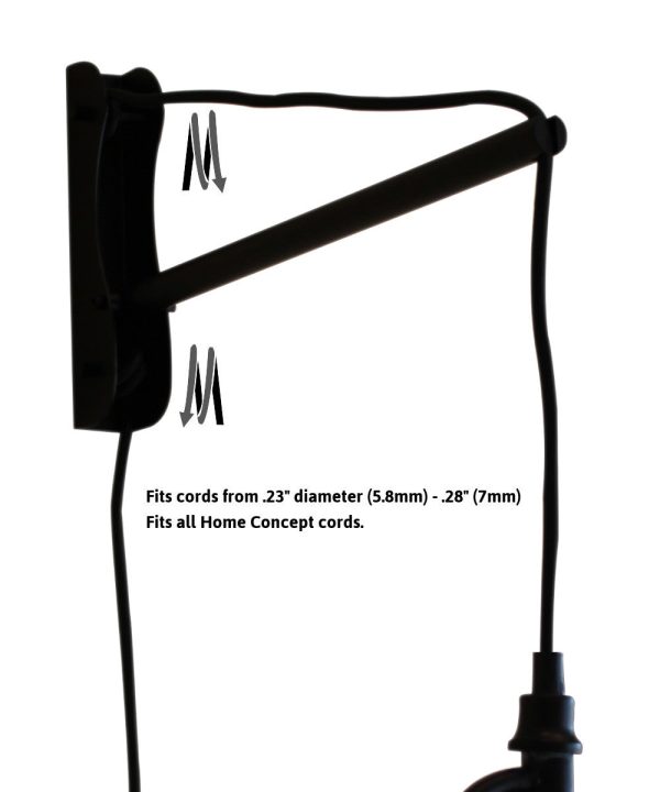 14 W MAST Plug-In Wall Mount Pendant 1 Light Black Cord Arm White Shade Online Hot Sale