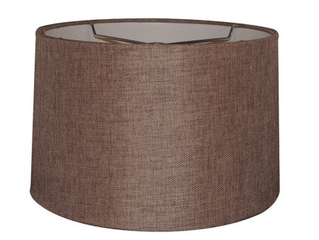 14 W x 10 H SLIP UNO FITTER Hardback Drum Lamp Shade Chocolate Burlap Online Sale