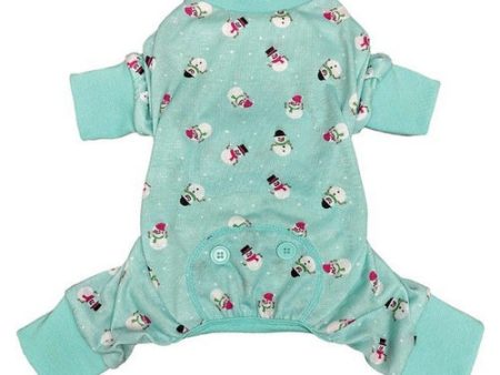 Blue Snowmen Dog Pajamas X-Small by Fashion Pet Hot on Sale