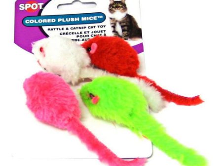 Colored Plush Mice Cat Toys 4 Pack by Spot For Cheap