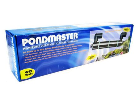 Submersible Ultraviolet Clarifier & Sterilizer 40 Watts - 2,400 GPH (6,000 Gallons - 1.5  Inlet Outlet) by Pondmaster Online